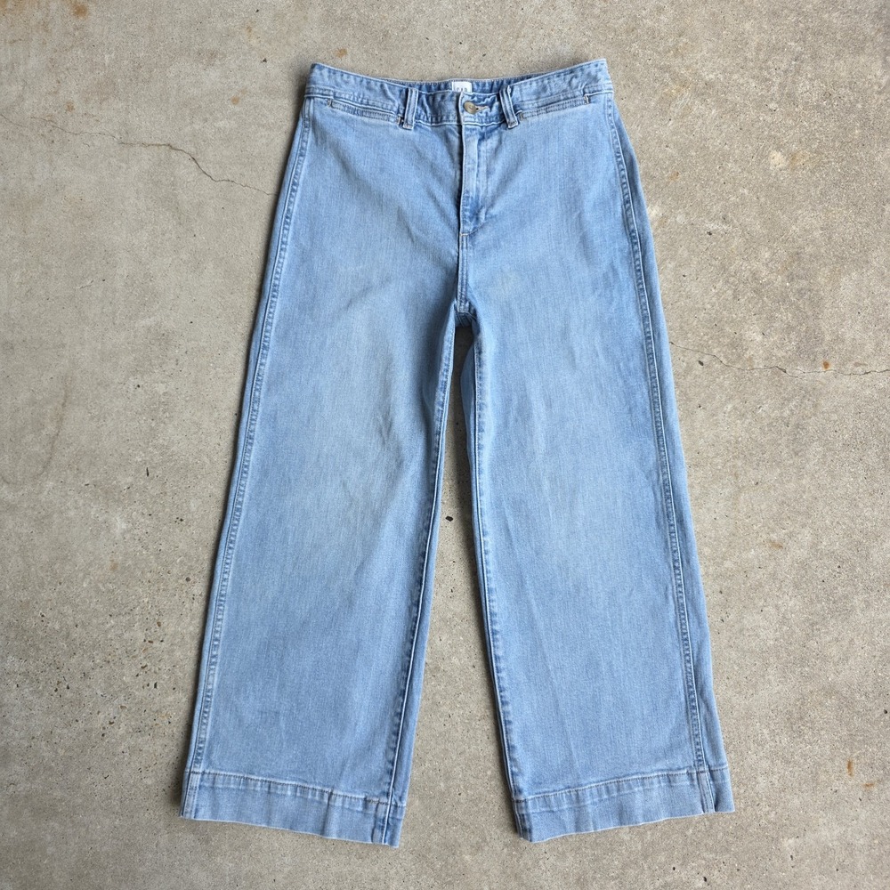 GAP Jeans Size 29 Light Blue High-Rise Wide Leg Crop Preppy Baggy Cottagecore